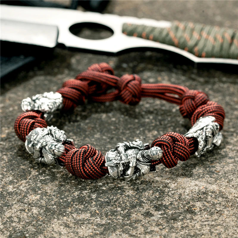 Retro Nordic Knight Bracelets Men Navy Style Vikings Woven Lanyard Survival Rope Bangle Creative homme Jewelry Gift Dropshipping