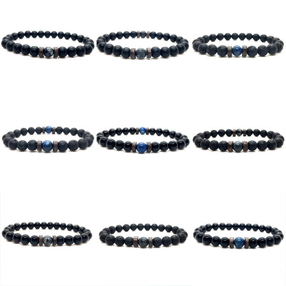 Lava Stone Natural Moonstone Bead Tibetan Buddha Bracelet