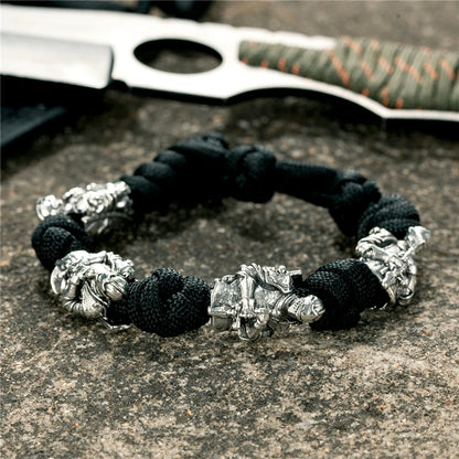 Retro Nordic Knight Bracelets Men Navy Style Vikings Woven Lanyard Survival Rope Bangle Creative homme Jewelry Gift Dropshipping