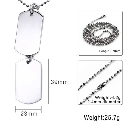 Vnox Stainless Steel Double Dog Tag