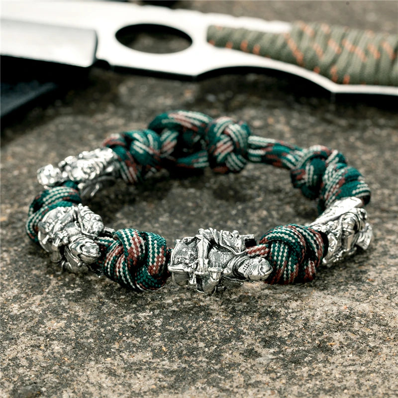 Retro Nordic Knight Bracelets Men Navy Style Vikings Woven Lanyard Survival Rope Bangle Creative homme Jewelry Gift Dropshipping