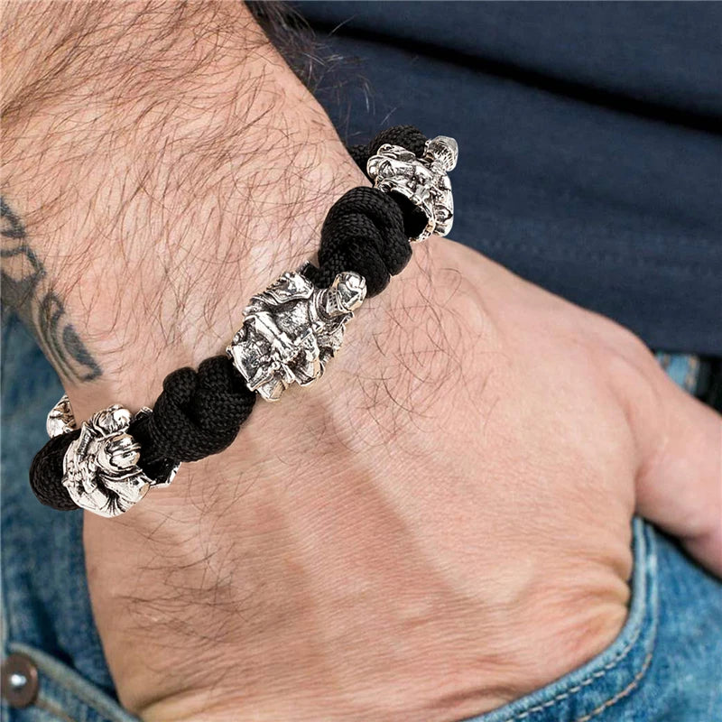 Retro Nordic Knight Bracelets Men Navy Style Vikings Woven Lanyard Survival Rope Bangle Creative homme Jewelry Gift Dropshipping
