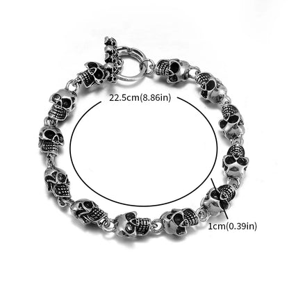 Men\'s Retro Gothic Skull Bracelet Fashionable Cool Street Party Bangles Jewelry Gift
