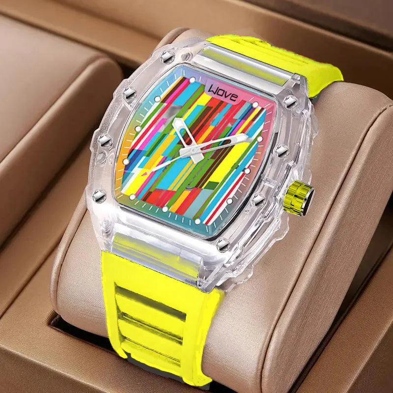 Quartz Transparent Concept Shock Resistant Case Showcases Vibrant Multi Color Design