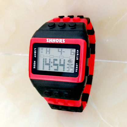 SHHORS Building Blocks Plastic Waterproof Sport Digital Watches
