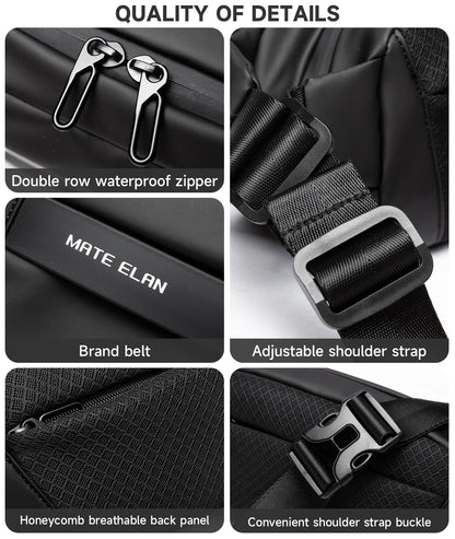 Waterproof Chest Bag, Solid Crossbody Bag for Travel & Sports