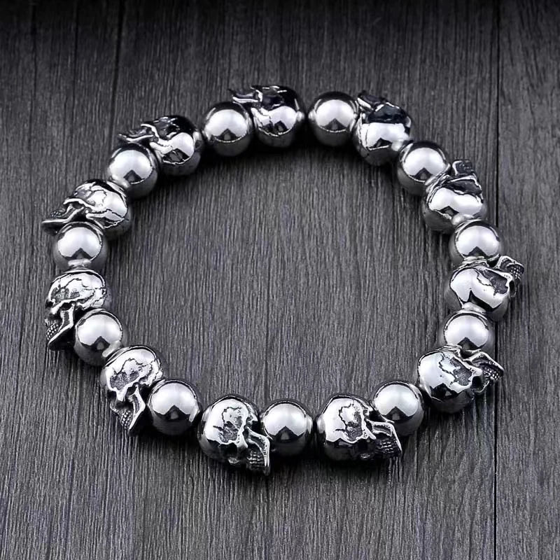 Men\'s Retro Gothic Skull Bracelet Fashionable Cool Street Party Bangles Jewelry Gift