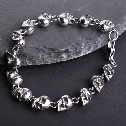 Men\'s Retro Gothic Skull Bracelet Fashionable Cool Street Party Bangles Jewelry Gift