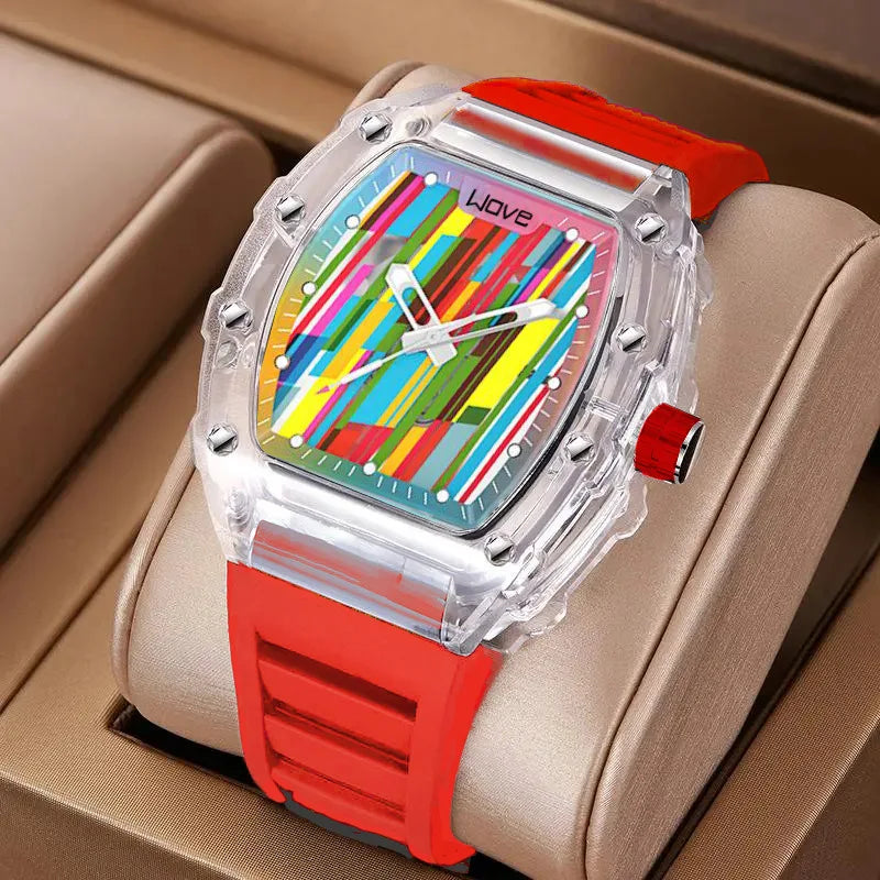 Quartz Transparent Concept Shock Resistant Case Showcases Vibrant Multi Color Design