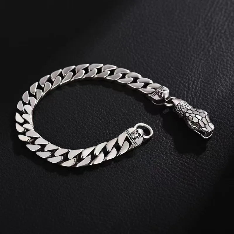 Men\'s Retro Gothic Skull Bracelet Fashionable Cool Street Party Bangles Jewelry Gift