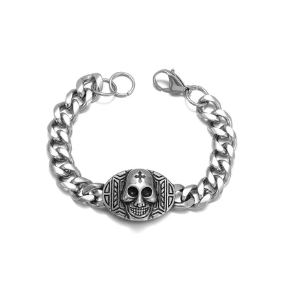 Men\'s Retro Gothic Skull Bracelet Fashionable Cool Street Party Bangles Jewelry Gift