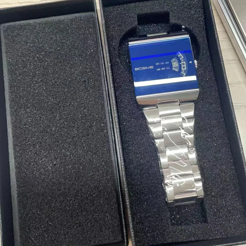 Fashion Square Men Clock Digital Waterproof Stainless Steel Elegant Man Wristwatch Quartz Casual Business Men's Watches Reloj