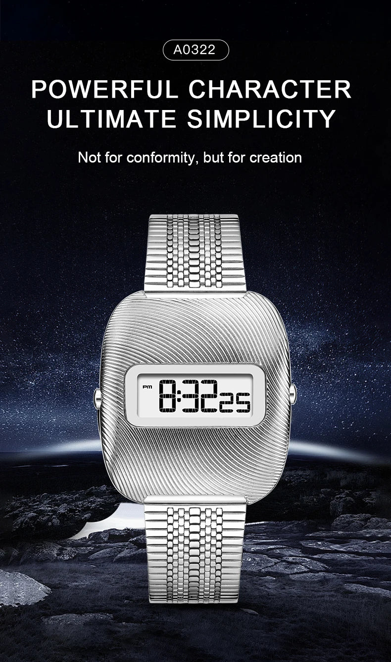 Oval Design Digital Wristwatch