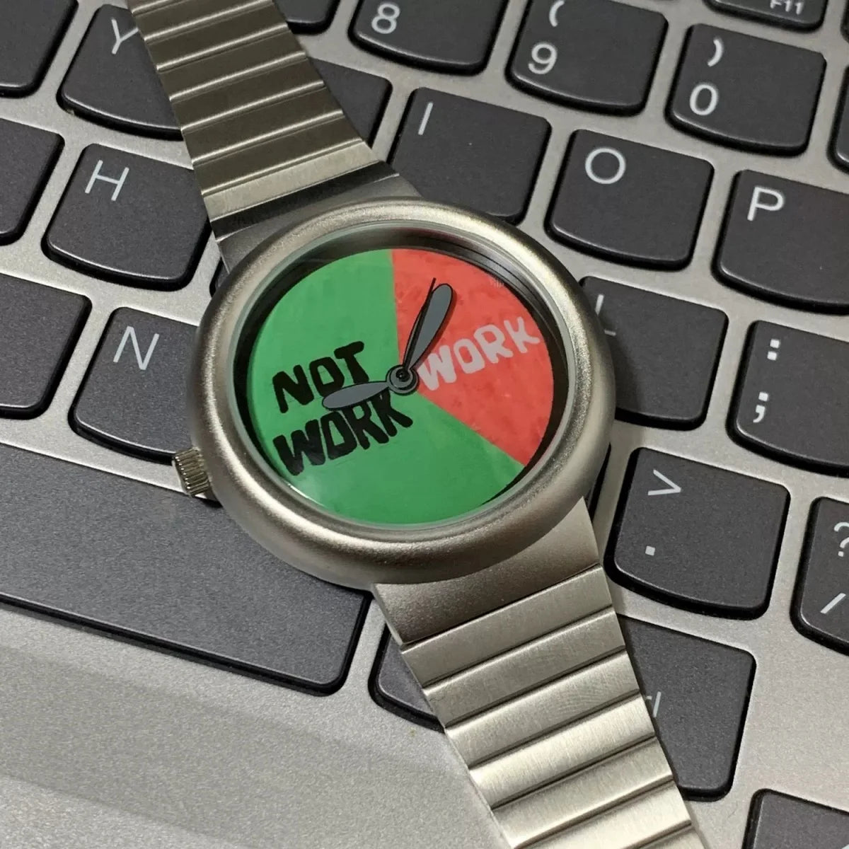 Burger & Not Work Cartoon Concept  Wristwatch