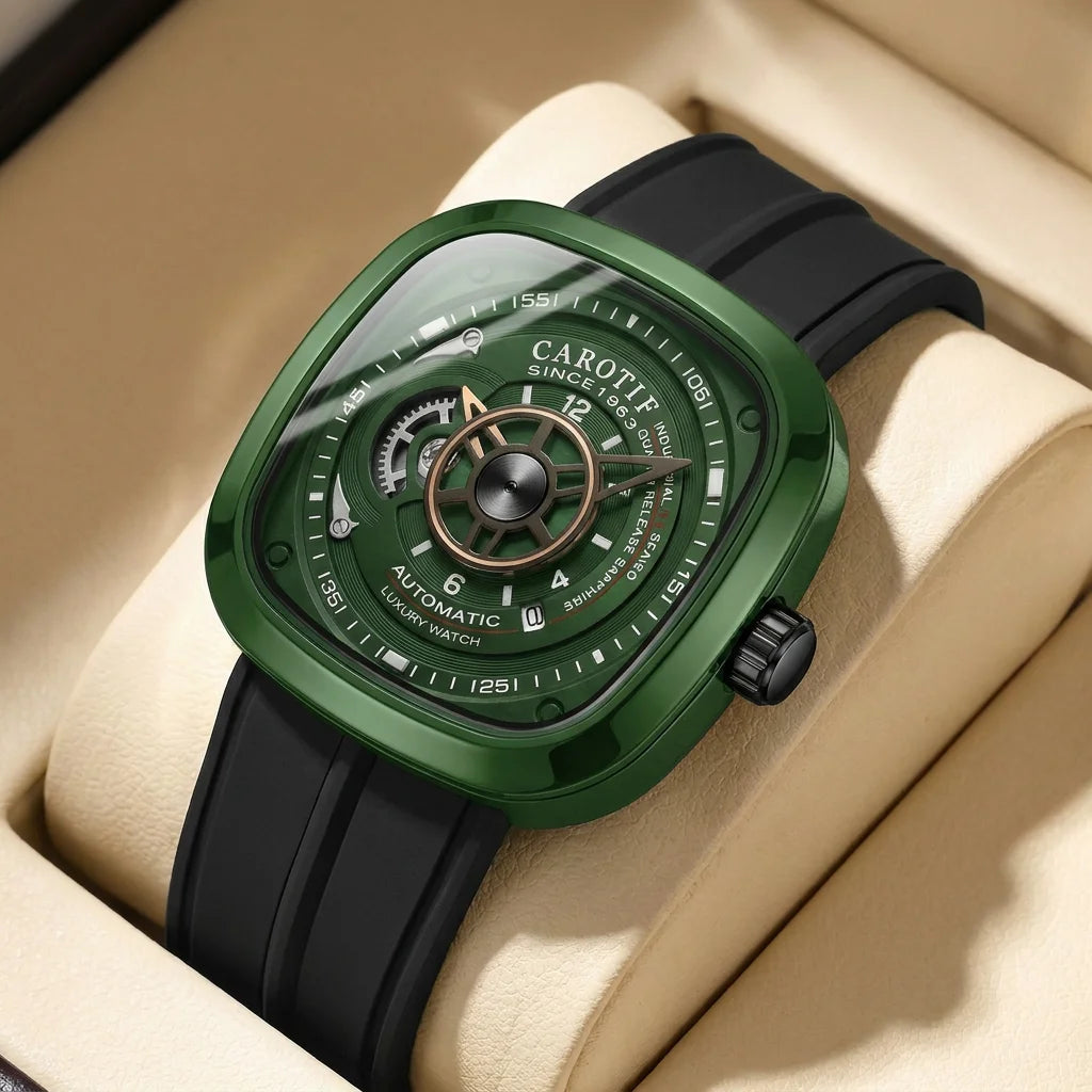 1pcs Men's Pink Dial Alloy Strap Vintage Fashion Open Heart Fashion Details Quartz Watch for Daily Business Party Holiday