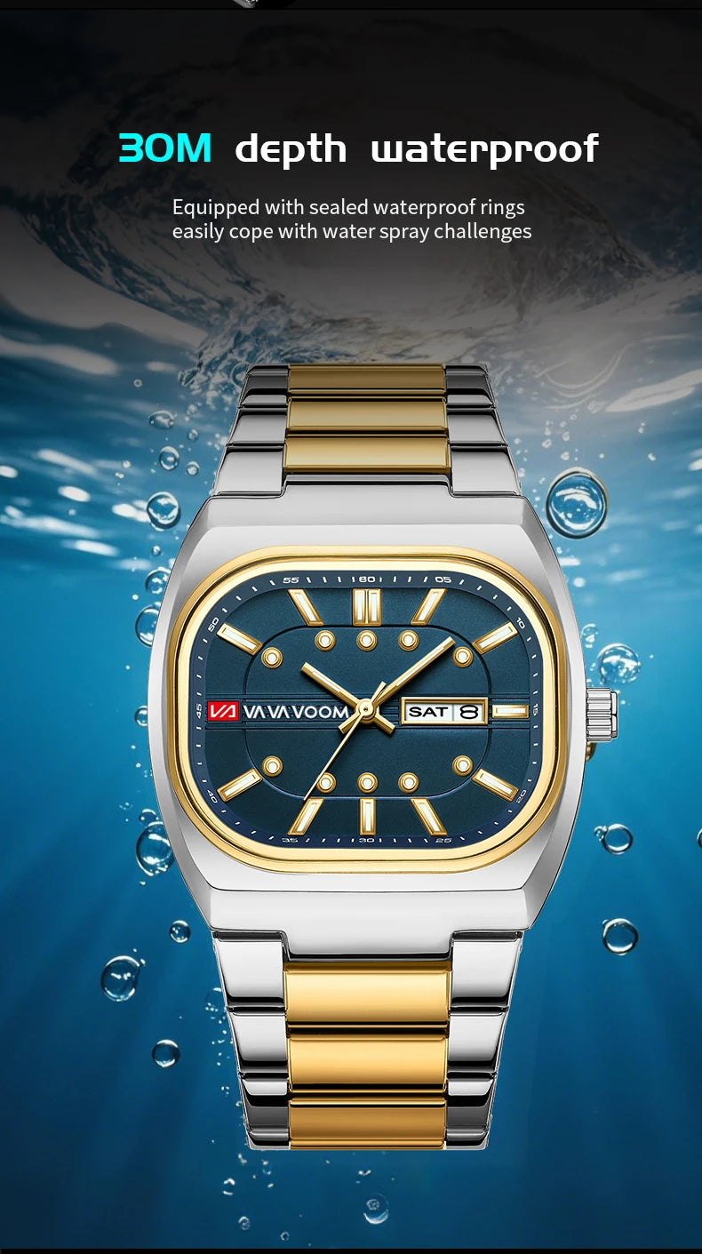 Voom Square Analog Diving Series Steel Watch