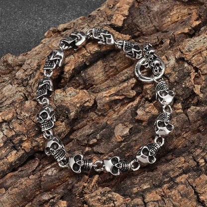 Men\'s Retro Gothic Skull Bracelet Fashionable Cool Street Party Bangles Jewelry Gift