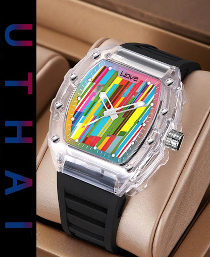 Quartz Transparent Concept Shock Resistant Case Showcases Vibrant Multi Color Design