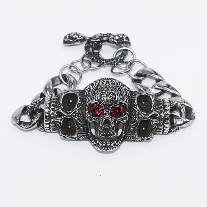Men\'s Retro Gothic Skull Bracelet Fashionable Cool Street Party Bangles Jewelry Gift