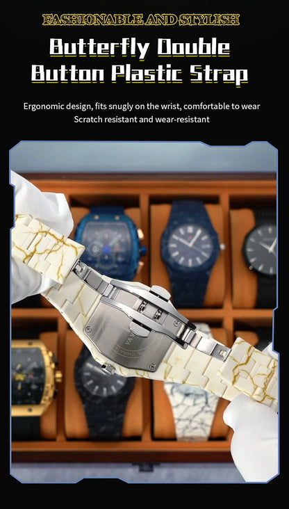 Concept Original  40mm Marble Pattern Dial Quartz Watch Movement with Night Light