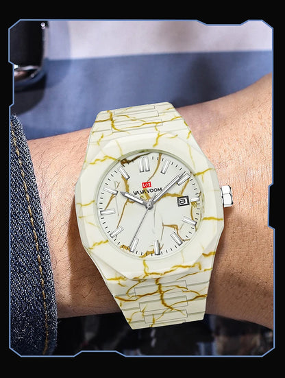 Concept Original  40mm Marble Pattern Dial Quartz Watch Movement with Night Light