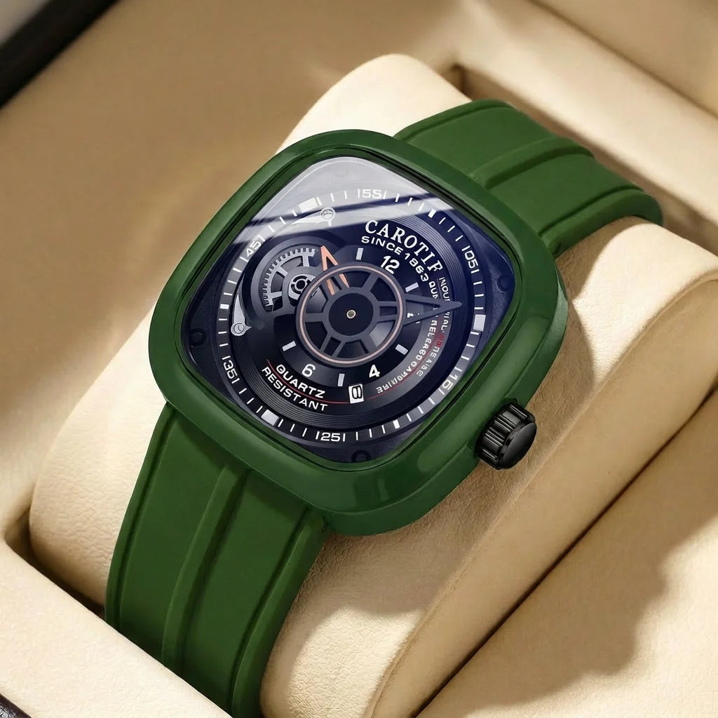 1pcs Men's Pink Dial Alloy Strap Vintage Fashion Open Heart Fashion Details Quartz Watch for Daily Business Party Holiday