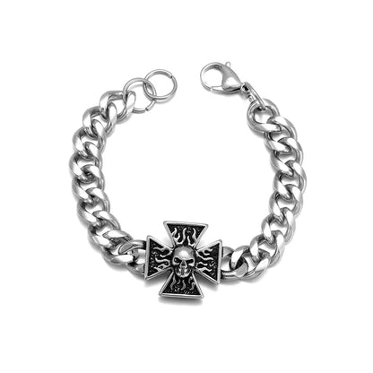 Men\'s Retro Gothic Skull Bracelet Fashionable Cool Street Party Bangles Jewelry Gift