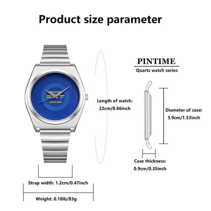 Retro Record Dial Quartz Watch for Men Y2K Style Waterproof Luminous Steel Disc Creative Male Clock
