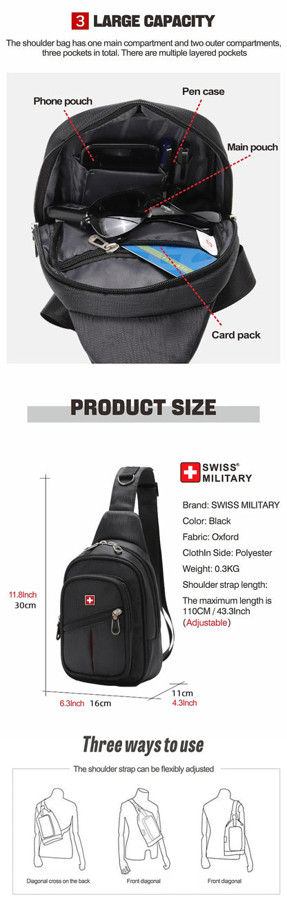 SM Chest Sling Water Proof Large Space Travel Bag