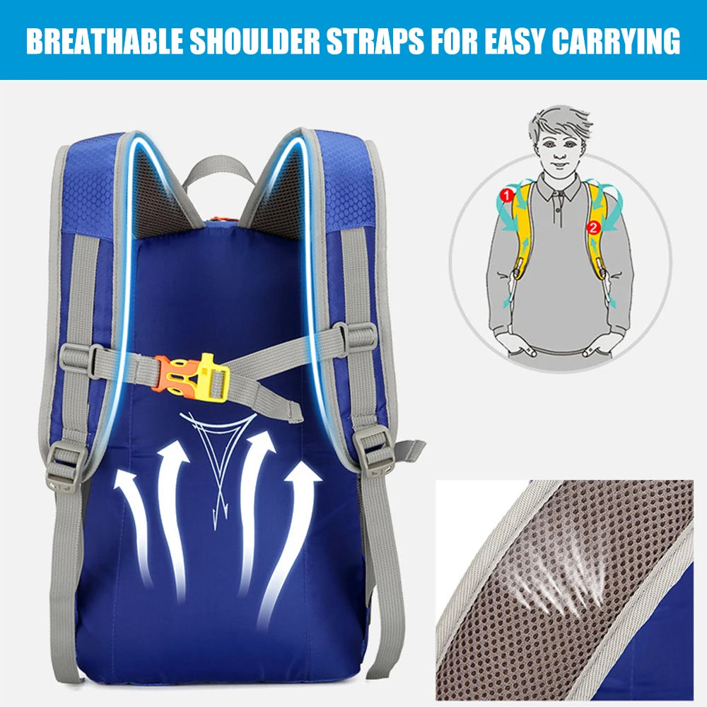 25L Lightweight Waterproof Hiking Hydration Backpack, Breathable Unisex Daypack for Cycling Climbing Camping Travel