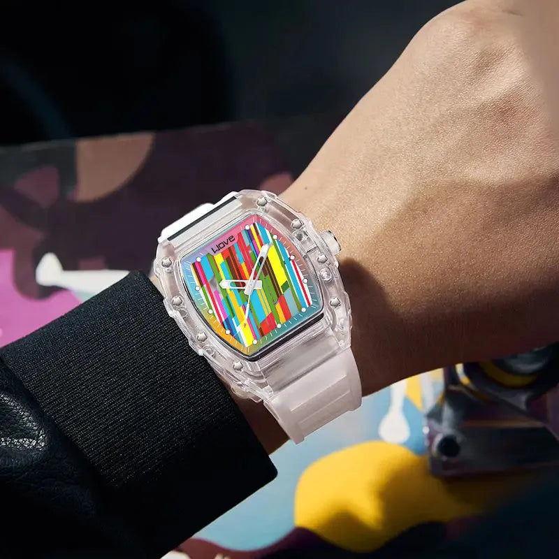 Quartz Transparent Concept Shock Resistant Case Showcases Vibrant Multi Color Design