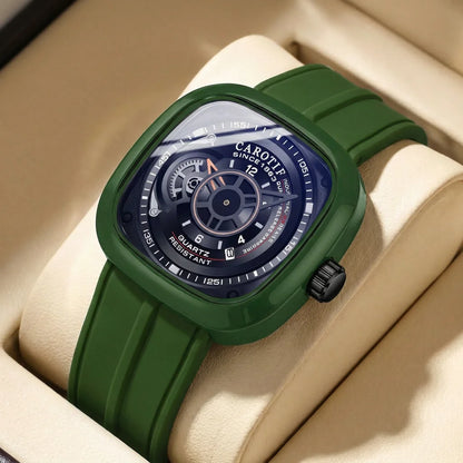 1pcs Men's Pink Dial Alloy Strap Vintage Fashion Open Heart Fashion Details Quartz Watch for Daily Business Party Holiday
