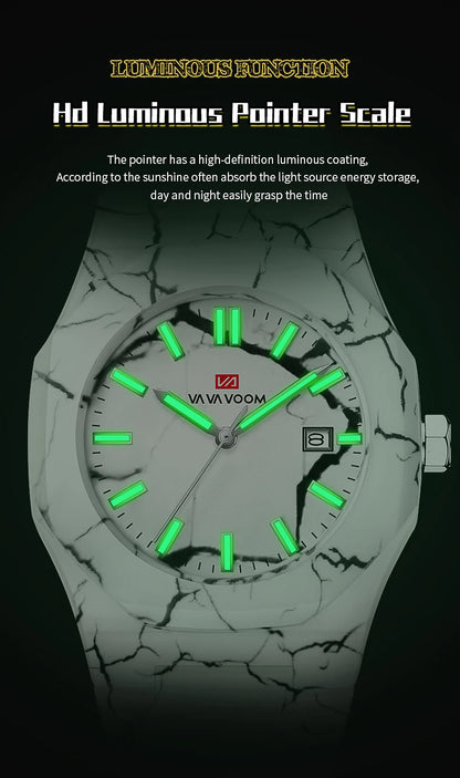 Concept Original  40mm Marble Pattern Dial Quartz Watch Movement with Night Light