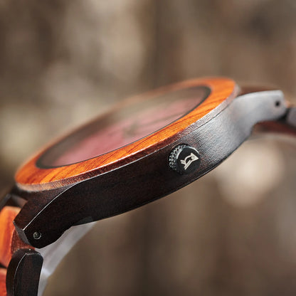 BBRD Leaf Dial Wooden Wristwatch