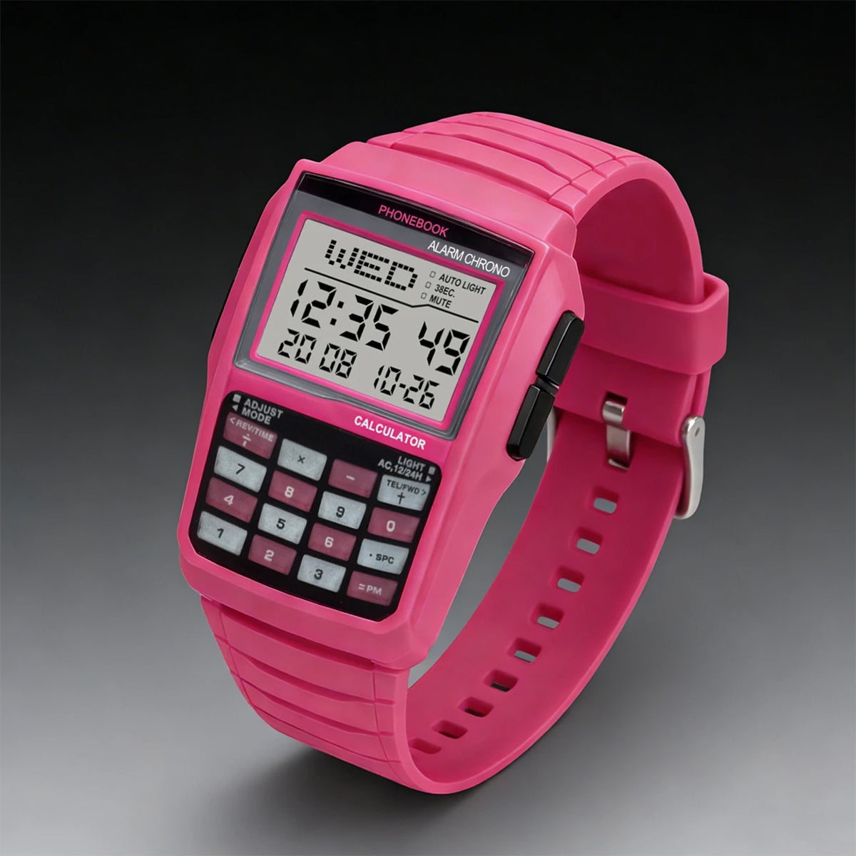 Digital Square Retro Student Calculator Multi Functional LED Night Light Electronic Digital Watch
