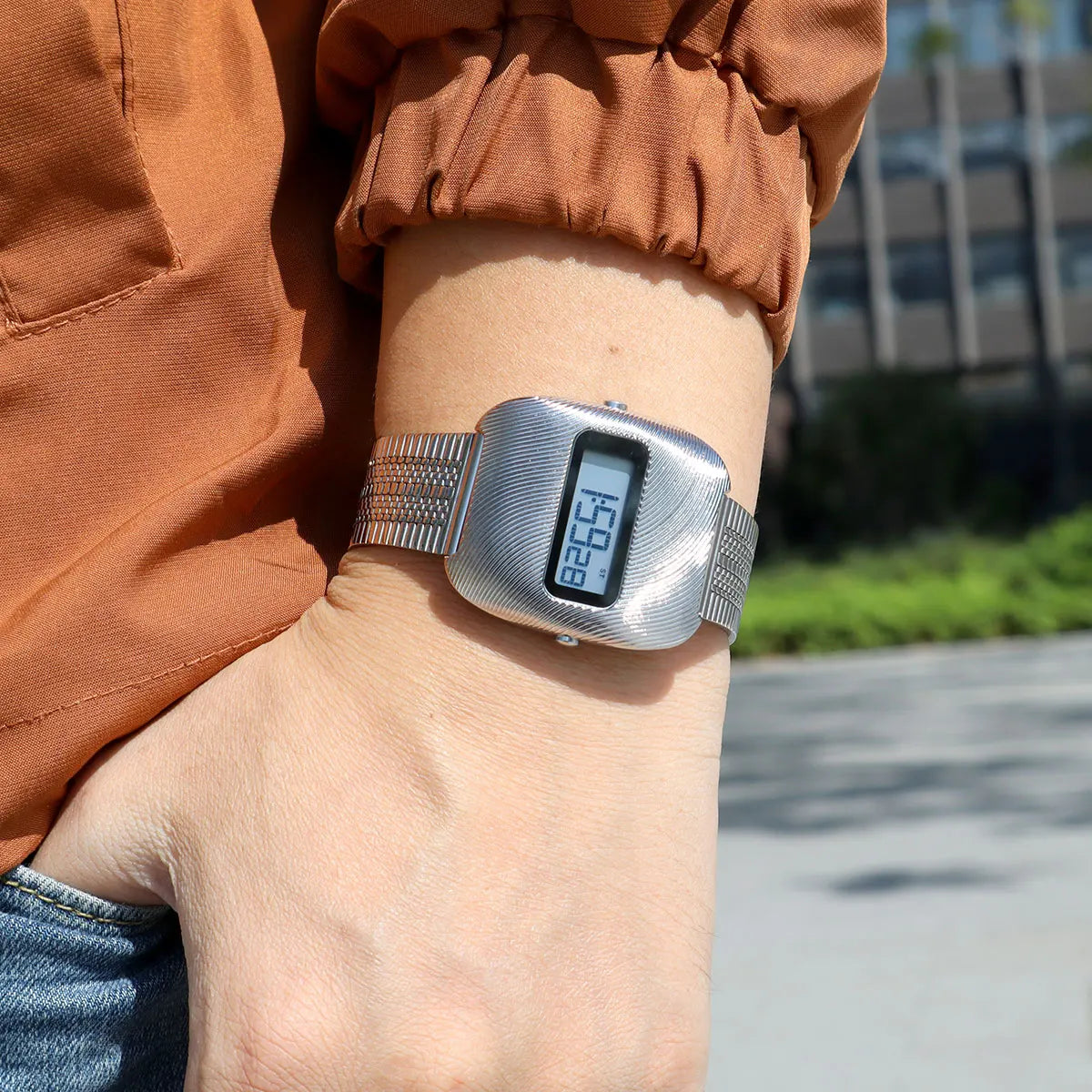 Oval Design Digital Wristwatch