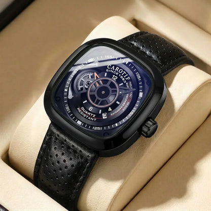 1pcs Men's Pink Dial Alloy Strap Vintage Fashion Open Heart Fashion Details Quartz Watch for Daily Business Party Holiday