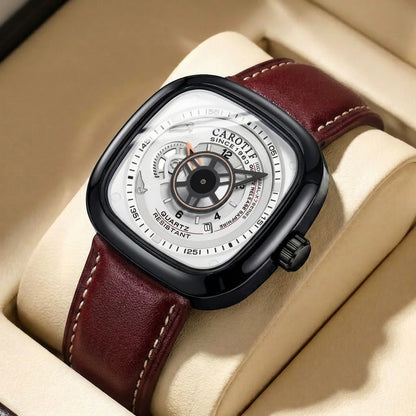 1pcs Men's Pink Dial Alloy Strap Vintage Fashion Open Heart Fashion Details Quartz Watch for Daily Business Party Holiday