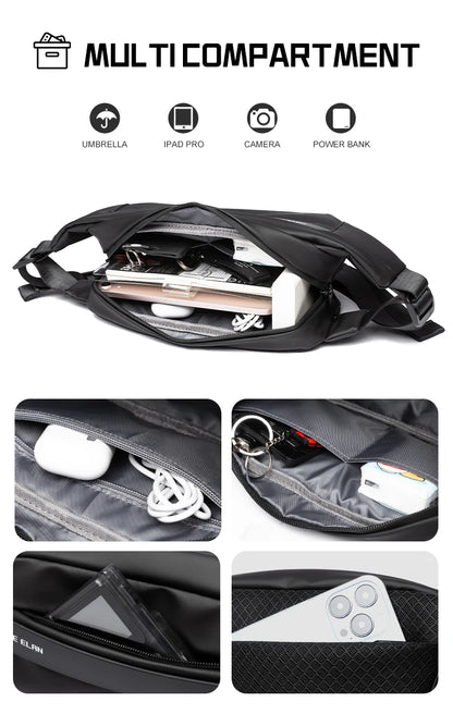 Waterproof Chest Bag, Solid Crossbody Bag for Travel & Sports