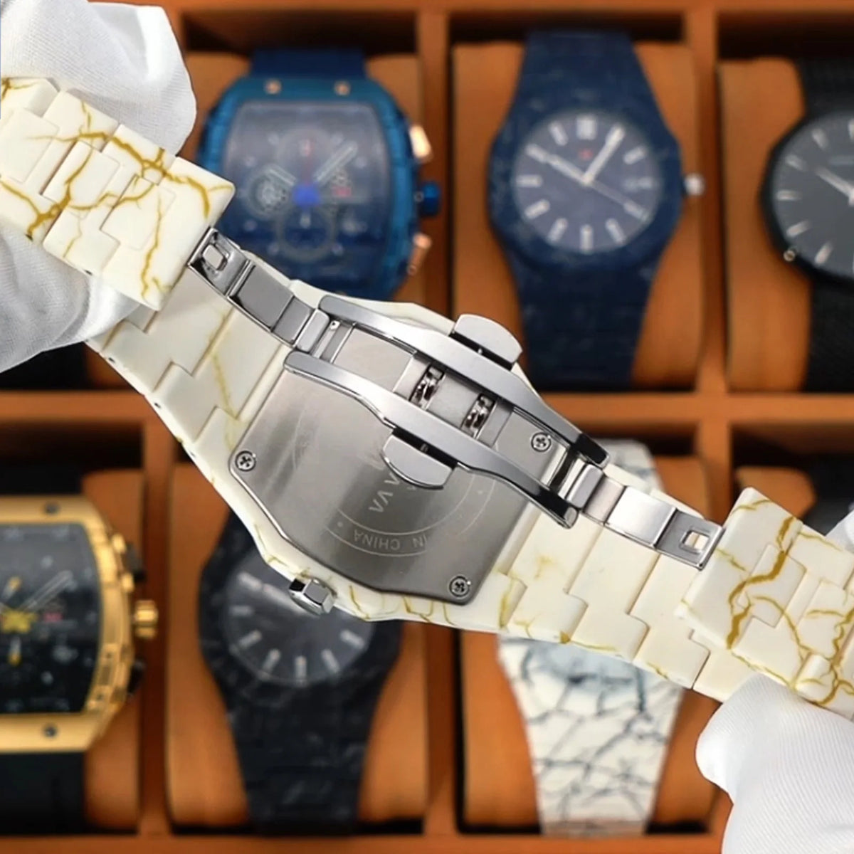 Concept Original  40mm Marble Pattern Dial Quartz Watch Movement with Night Light