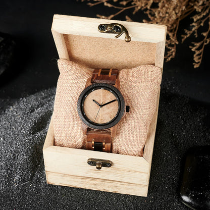BB Leaf Dial Design Wooden Wristwatch