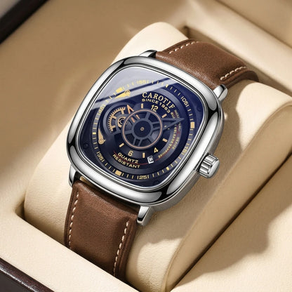 1pcs Men's Pink Dial Alloy Strap Vintage Fashion Open Heart Fashion Details Quartz Watch for Daily Business Party Holiday
