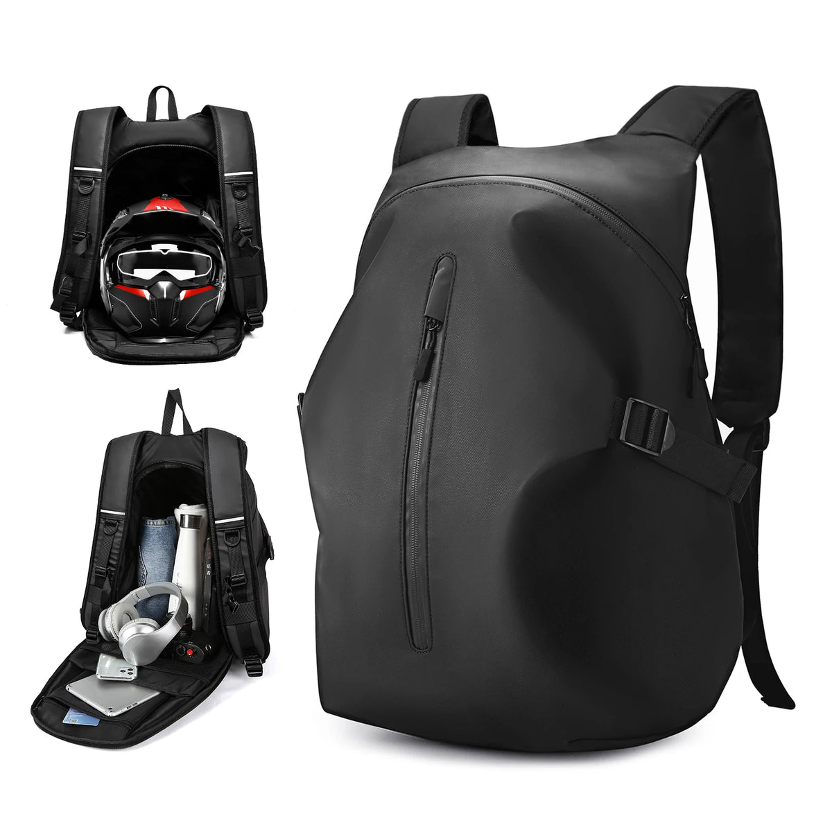 Motorcycle Backpack 40L Waterproof Lightweight Helmet Compartment  with Reflective Strip, Motorcycle Accessories,and School Bag