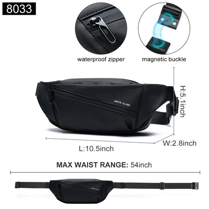 Waterproof Chest Bag, Solid Crossbody Bag for Travel & Sports