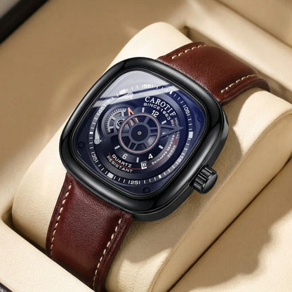 1pcs Men's Pink Dial Alloy Strap Vintage Fashion Open Heart Fashion Details Quartz Watch for Daily Business Party Holiday