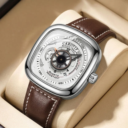 1pcs Men's Pink Dial Alloy Strap Vintage Fashion Open Heart Fashion Details Quartz Watch for Daily Business Party Holiday