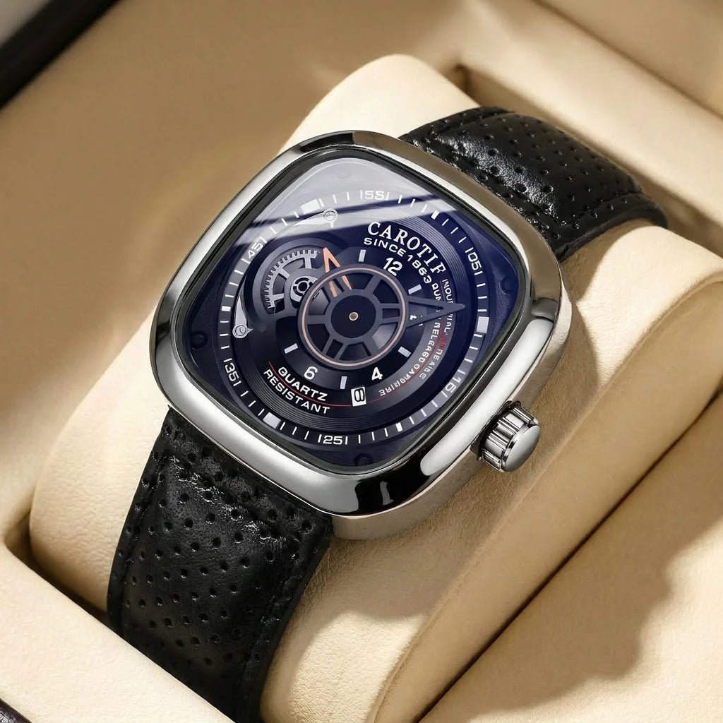 1pcs Men's Pink Dial Alloy Strap Vintage Fashion Open Heart Fashion Details Quartz Watch for Daily Business Party Holiday