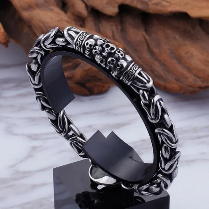 Men\'s Retro Gothic Skull Bracelet Fashionable Cool Street Party Bangles Jewelry Gift