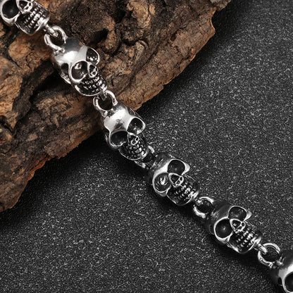 Men\'s Retro Gothic Skull Bracelet Fashionable Cool Street Party Bangles Jewelry Gift