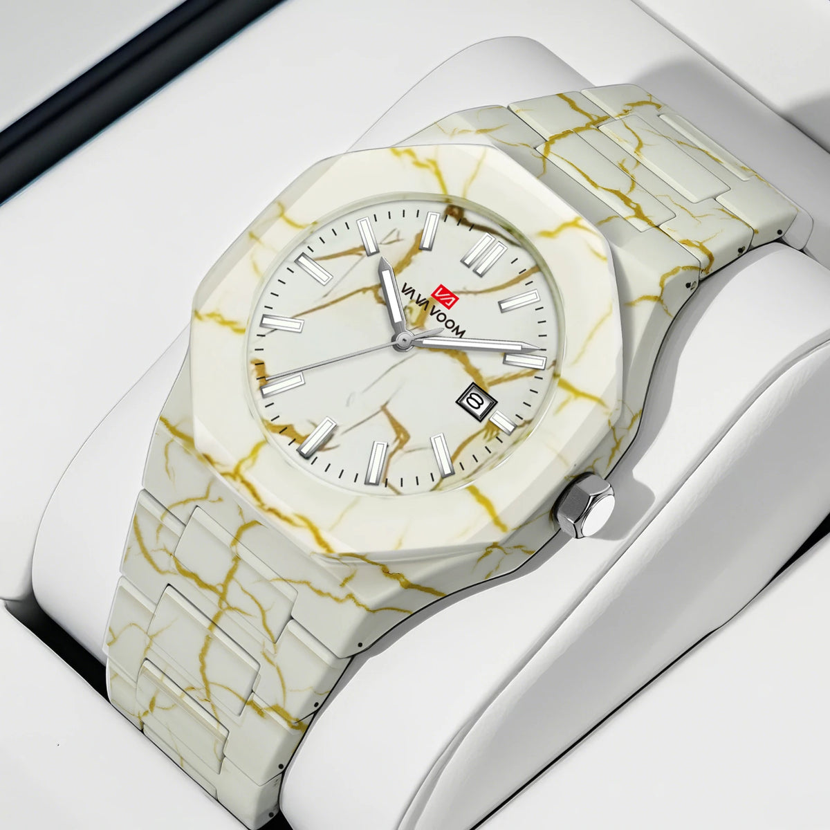 Concept Original  40mm Marble Pattern Dial Quartz Watch Movement with Night Light